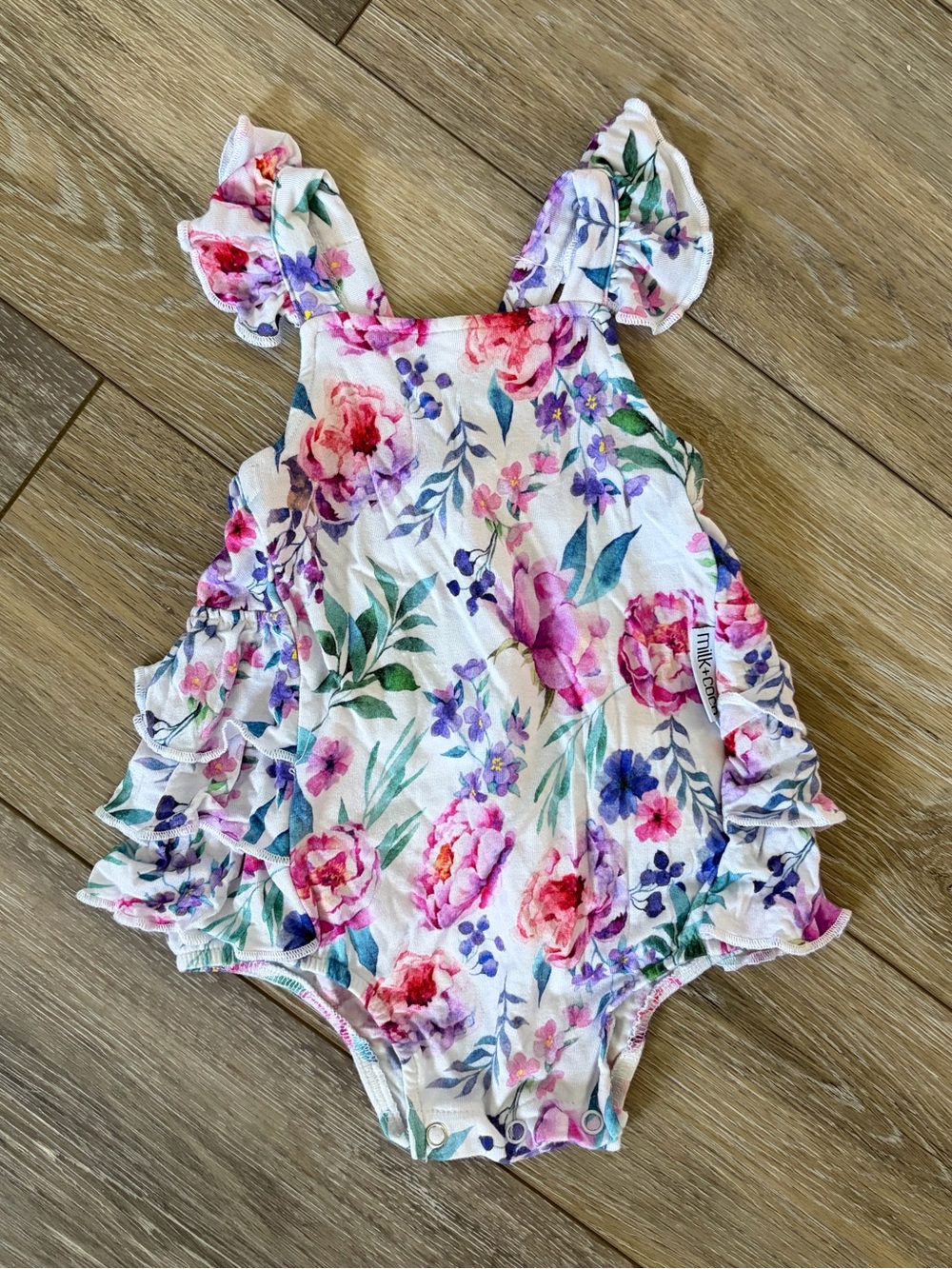 Milk + Coco Bamboo Baby Ruffle Bubble Romper